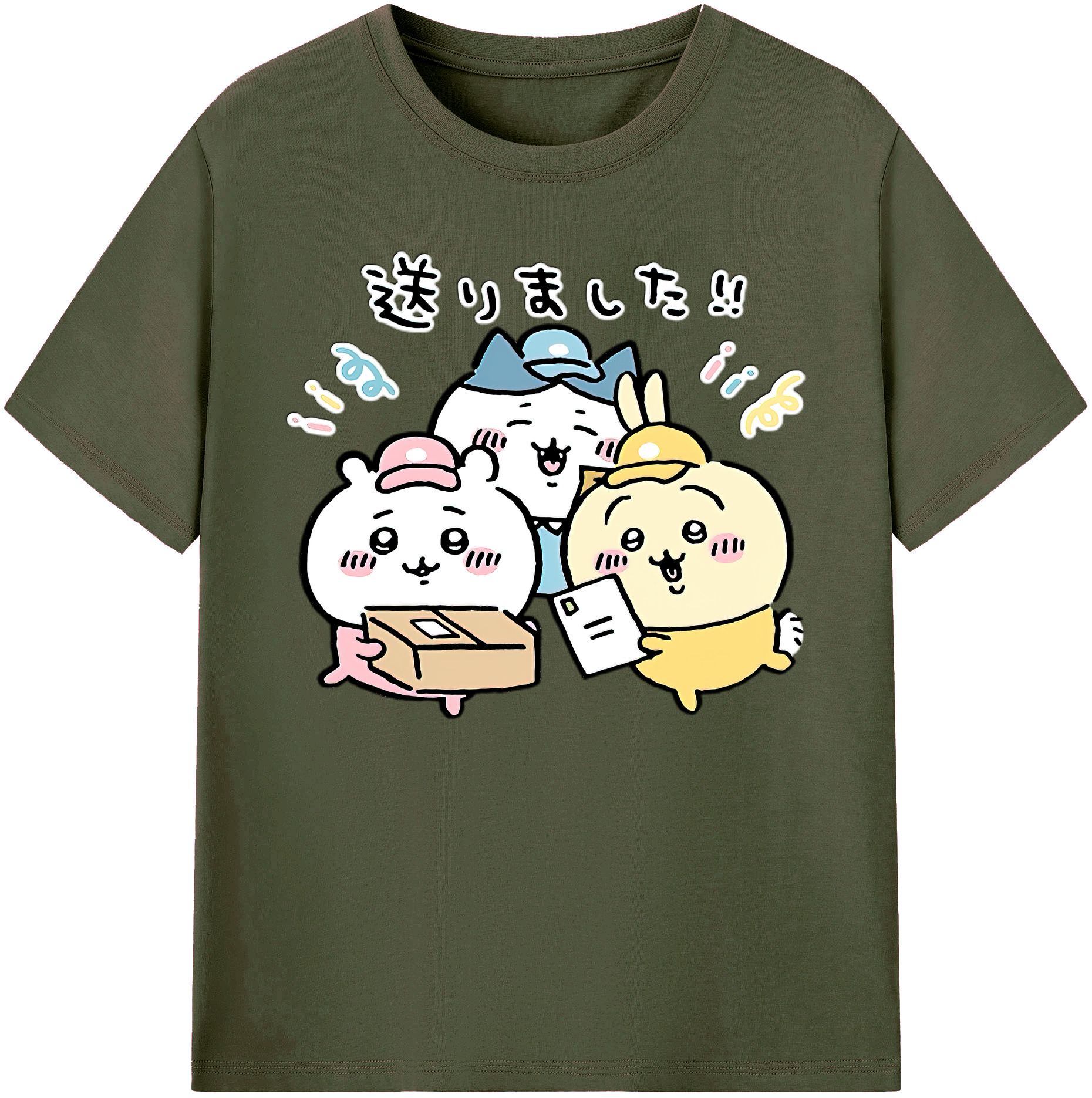 （画像用） ちいかわ ハチワレ Chii-kawa hachiware 綿100％ メンズ半袖Tシャツ｜肌触りやわらか＆通気性